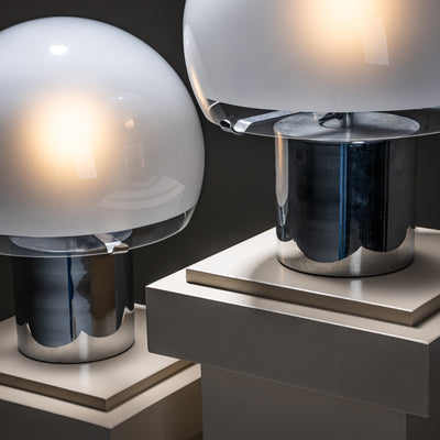 Pair of ‘Porcino’ Table Lamps by Luigi Caccia Dominioni for Azucena, Italy, 1960s
