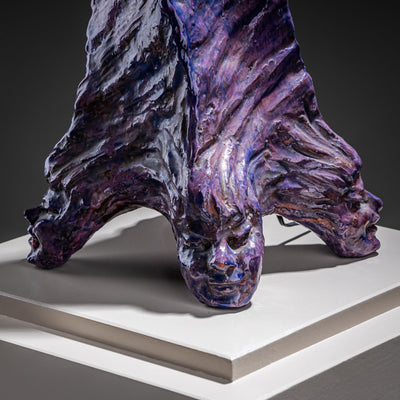 Violet Ceramic Table Lamp, France, Mid-20th Century