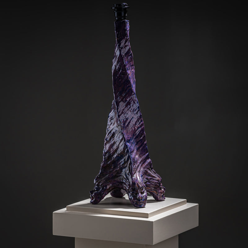Violet Ceramic Table Lamp, France, Mid-20th Century