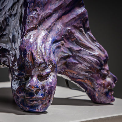 Violet Ceramic Table Lamp, France, Mid-20th Century