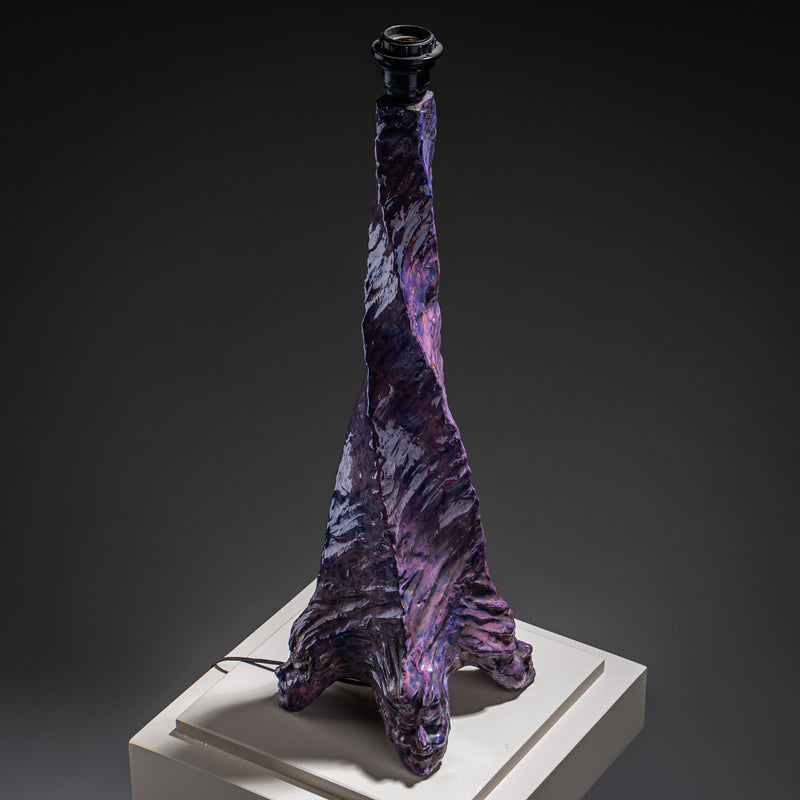 Violet Ceramic Table Lamp, France, Mid-20th Century