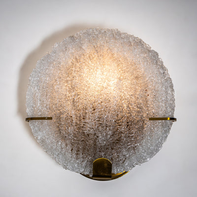 Set of Five Wall Lights with Glass Shades, Italy, Mid-20th Century
