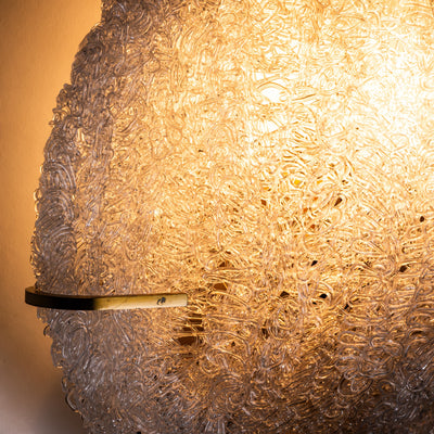 Set of Five Wall Lights with Glass Shades, Italy, Mid-20th Century