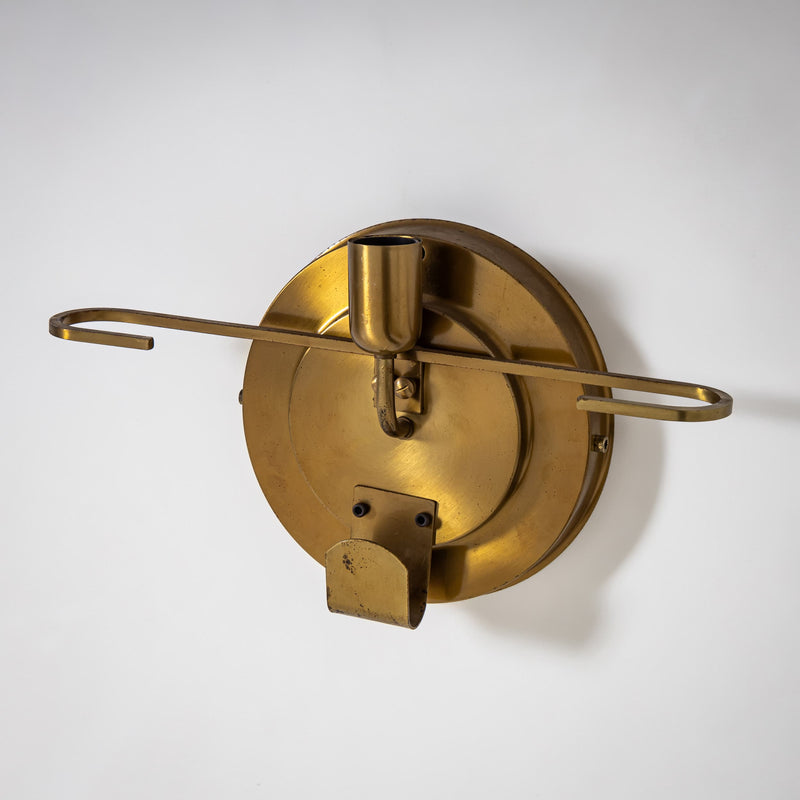 Set of Five Wall Lights with Glass Shades, Italy, Mid-20th Century