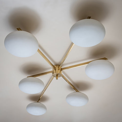 Ceiling Lamp Model “6 Lune” by Angelo Lelli (1911–1979), Edition Arredoluce, Italy, circa 1961