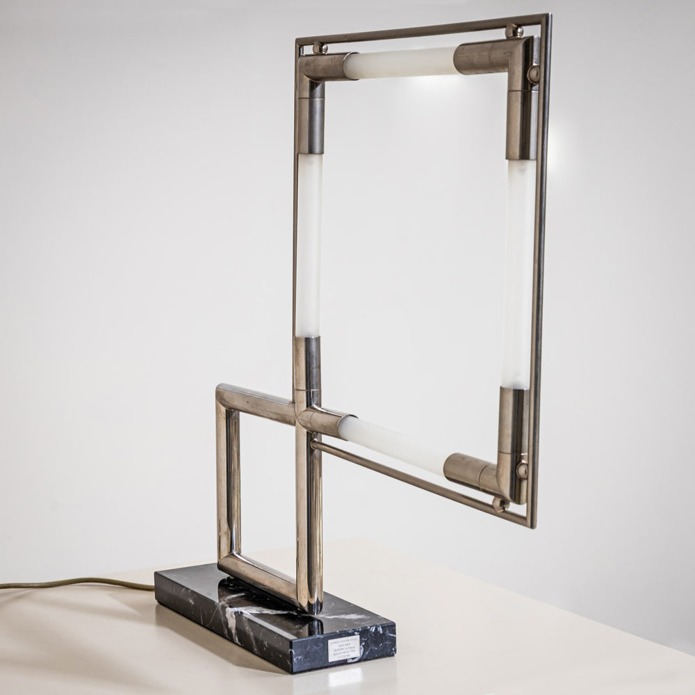 Table Lamp, Model “Quadro” by Jacques Adnet for Lumen Center Italia, Ed. 122/300, 1970s