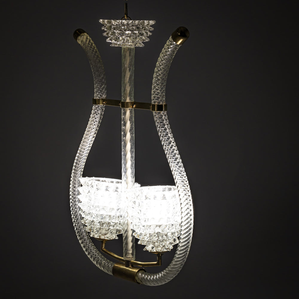 Murano Glass Pendant Light by Barovier & Toso, Italy, 1940s