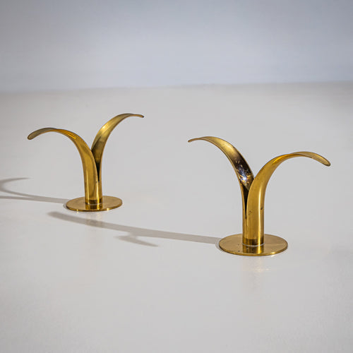 Pair of Brass Candle Holders by Ivar Ålenius Björk for Ystad Metall, Sweden, 1960s