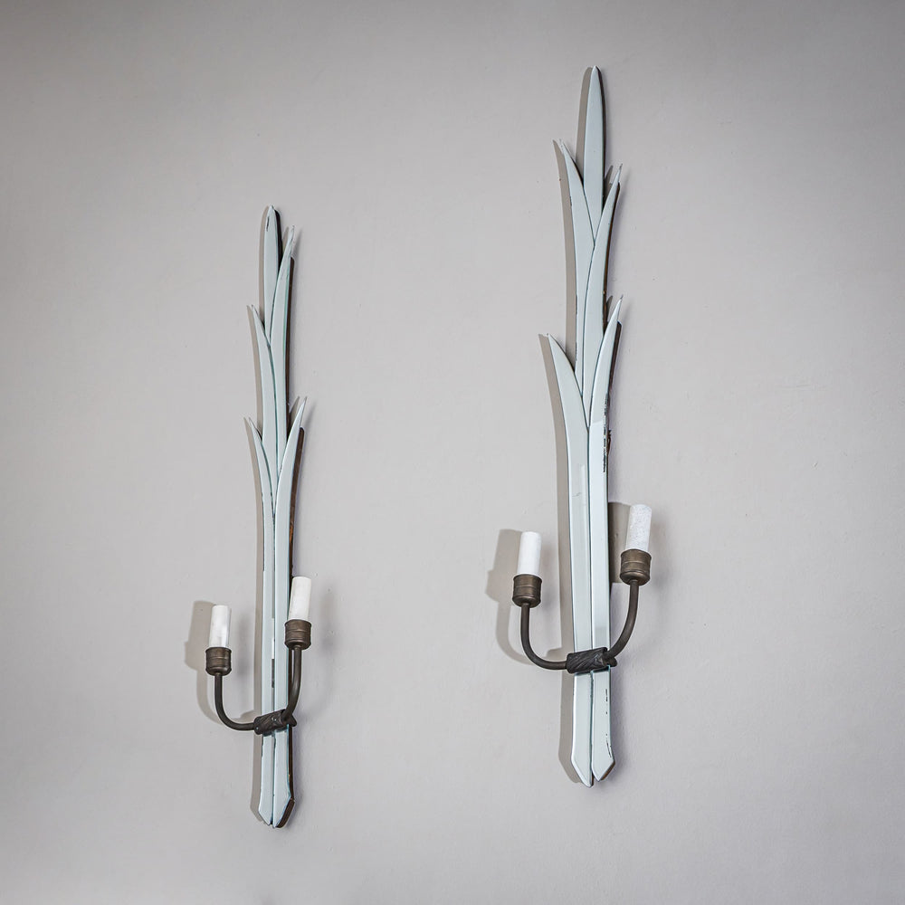 Pair of Mirrored Wall Sconces, attributed to Luigi Fontana, Italy, 1930s