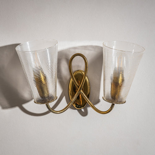 Pair of Wall Lights, attributed to Seguso Vetri d’Arte, Italy, Mid-20th Century
