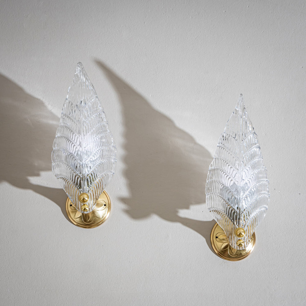 Pair of Wall Lamps, Attributed to Seguso Vetri d’Arte, Italy, 1940s