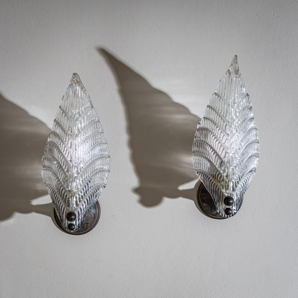 Pair of Wall Lamps, Attributed to Seguso Vetri d’Arte, Italy, 1940s