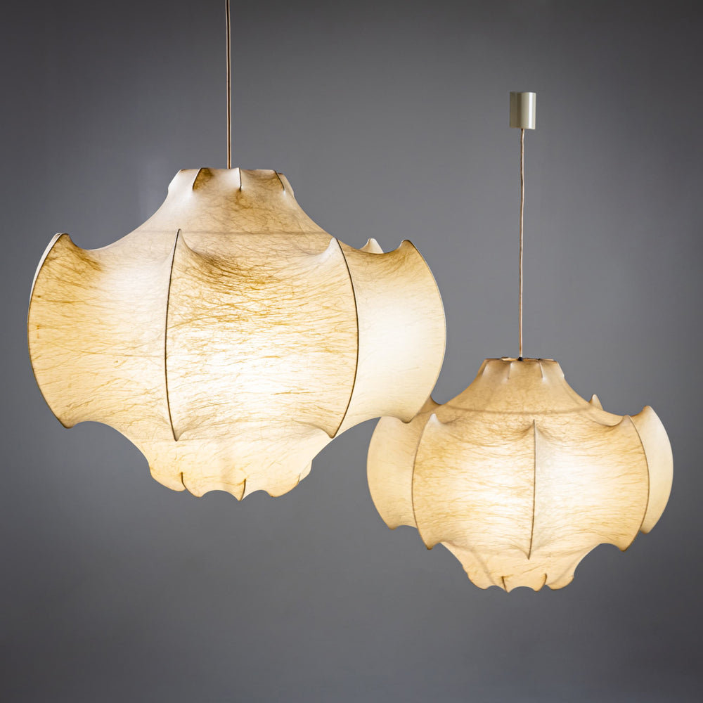 Pair of Viscontea Cocoon Pendant Lights by Achille and Pier Giacomo Castiglioni for Flos, Italy, 1960s