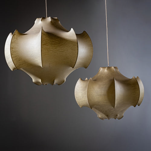 Pair of Viscontea Cocoon Pendant Lights by Achille and Pier Giacomo Castiglioni for Flos, Italy, 1960s