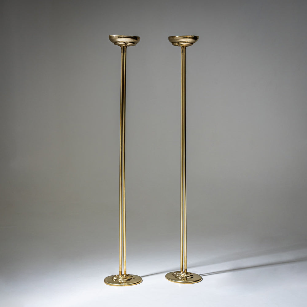 Pair of Halogen Torchiere Floor Lamps in the Style of Mauro Marzollo, Italy, 1970s