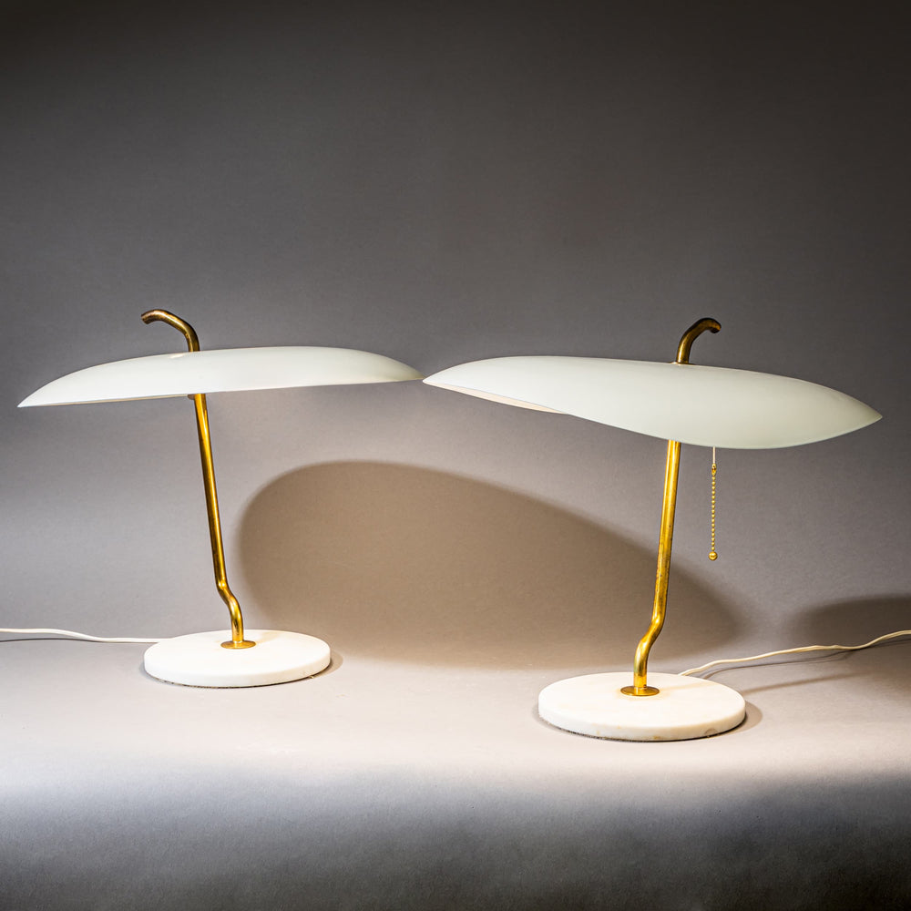 Pair of Model 537/G-P Table Lamps by Gino Sarfatti for Arteluce, Italy, 1950s