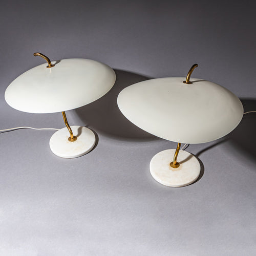 Pair of Model 537/G-P Table Lamps by Gino Sarfatti for Arteluce, Italy, 1950s