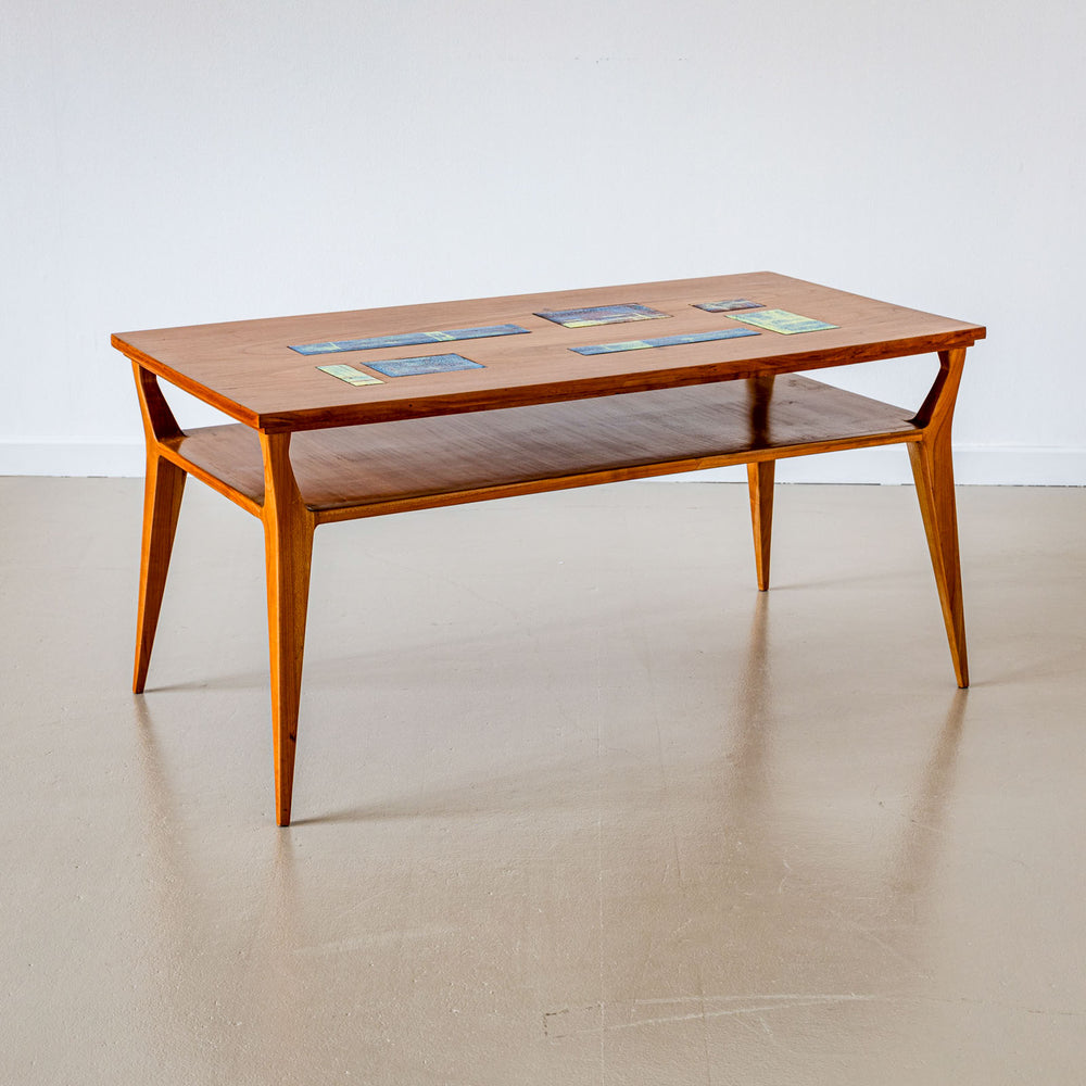 Coffee Table with Ceramic Inlays, Italy Mid-20th Century
