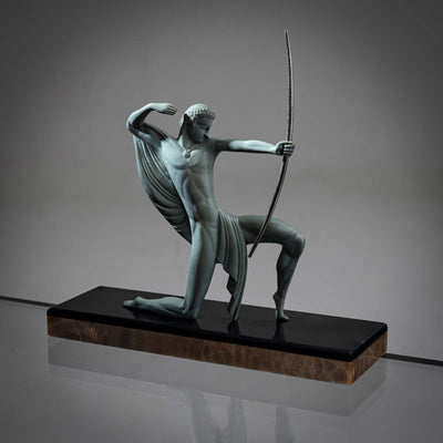 Art Deco Bronze Sculpture of an Archer by Michel Decoux (1837-1924), France, early 20th Century