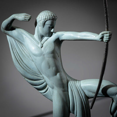 Art Deco Bronze Sculpture of an Archer by Michel Decoux (1837-1924), France, early 20th Century