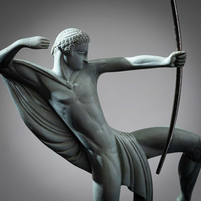 Art Deco Bronze Sculpture of an Archer by Michel Decoux (1837-1924), France, early 20th Century