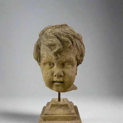 Fragment of Putti Head. 18th Century Germany