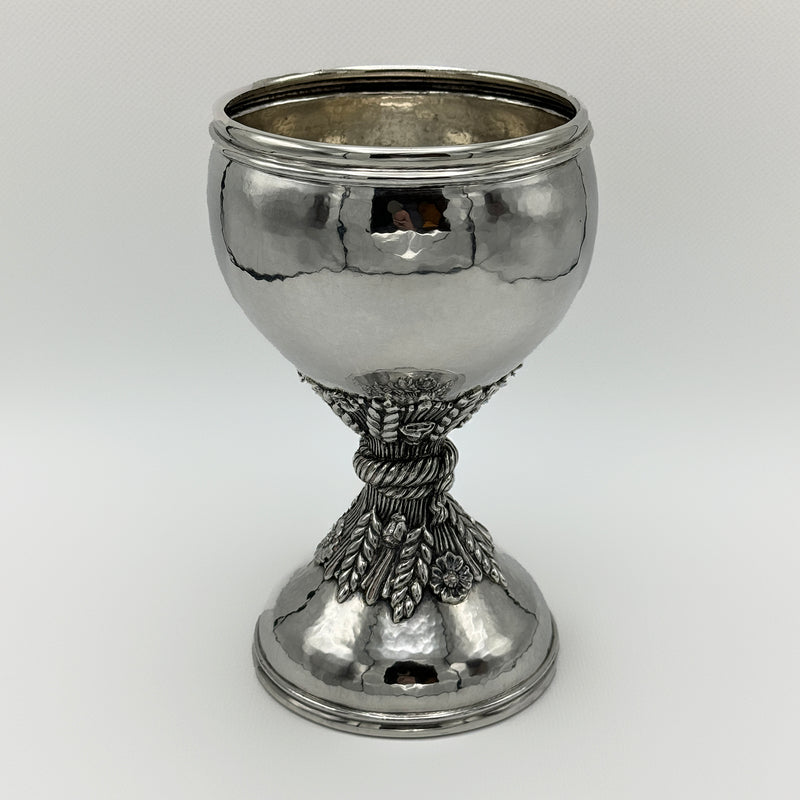 19th Century Italian Silver Vase with wheat decoration by Buccellati Italy