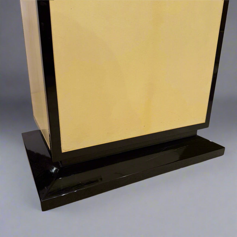 Art Deco Pedestal Black Lacquer with Parchment. France 1930&