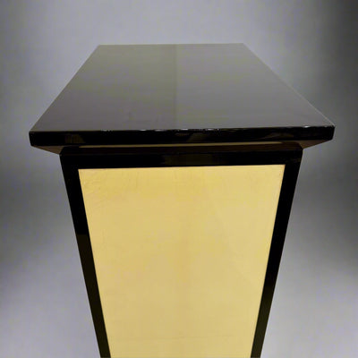 Art Deco Pedestal Black Lacquer with Parchment. France 1930's.