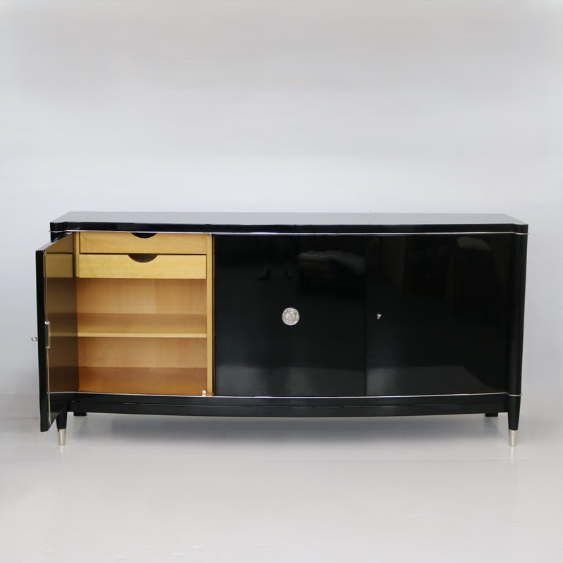 Art Deco Ebonized Sideboard by De Coene Frères,  Belgium 1930s