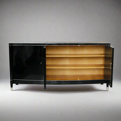 Art Deco Ebonized Sideboard by De Coene Frères,  Belgium 1930s