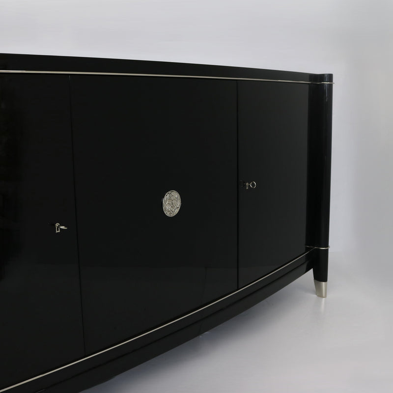 Art Deco Ebonized Sideboard by De Coene Frères,  Belgium 1930s