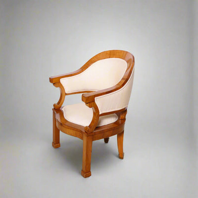 Pair of Biedermeier Cherrywood Armchairs, Attr. to Joseph Danhauser