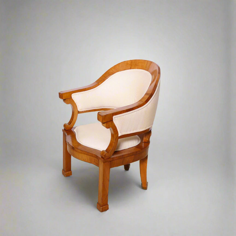 Pair of Biedermeier Cherrywood Armchairs, Attr. to Joseph Danhauser