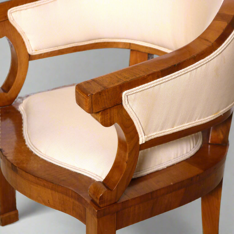 Pair of Biedermeier Cherrywood Armchairs, Attr. to Joseph Danhauser