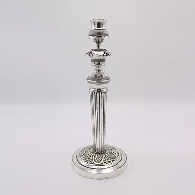 Pair Empire Period Silverplate Candlesticks France circa 1820