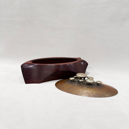 Formed Leather and Brass Lidded Box