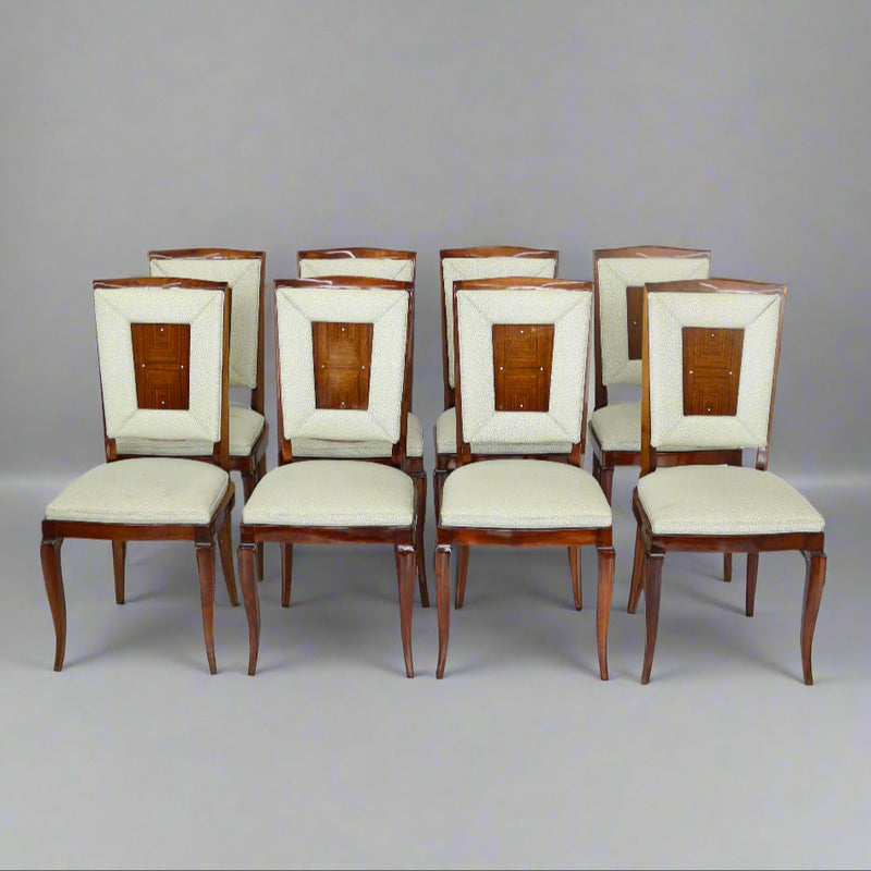 Set of Eight Dining Chairs by Jules Leleu, France 1940&