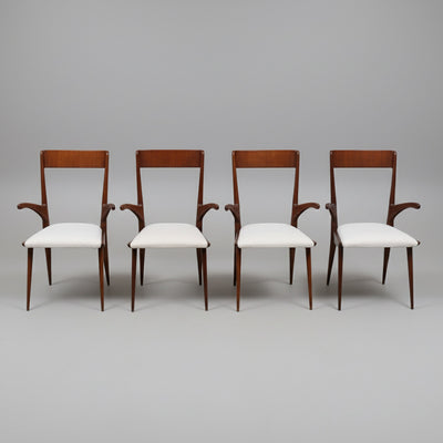 Set of Eight Dining Armchairs, Italy 1950's