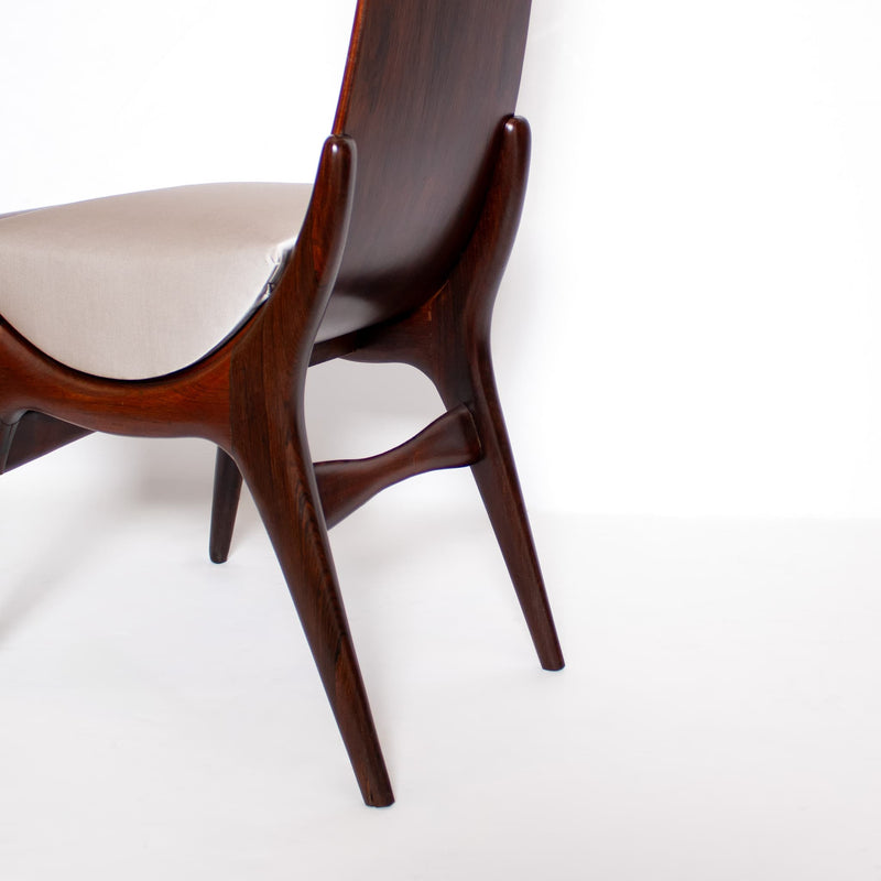 Pair of Flame Dining chairs by Dante la Torre for Pozzi, Italy 1950&