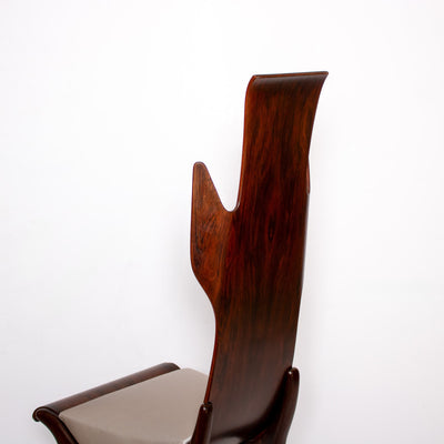 Pair of Flame Dining chairs by Dante la Torre for Pozzi, Italy 1950's