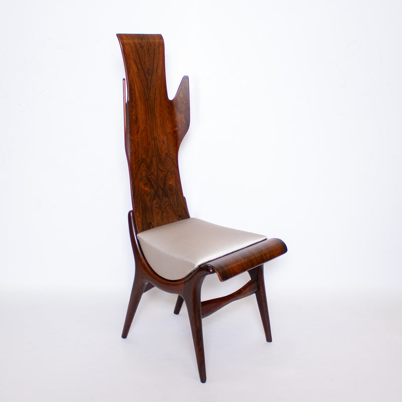 Pair of Flame Dining chairs by Dante la Torre for Pozzi, Italy 1950&