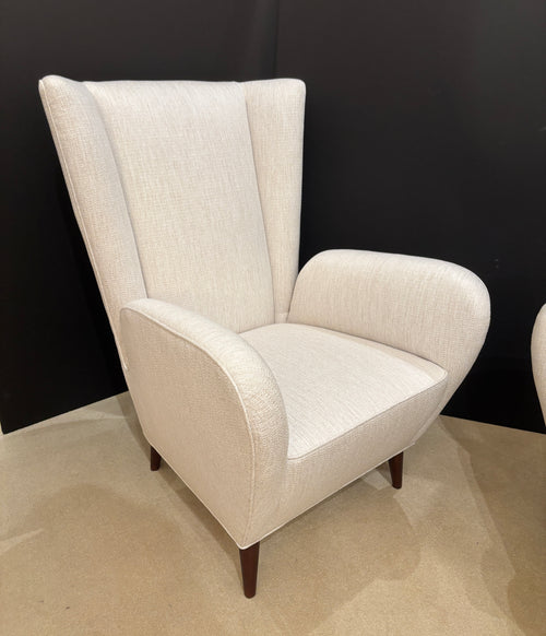 Pair of Wingback Armchairs in the style of Paola Buffa, Italy, 1950's
