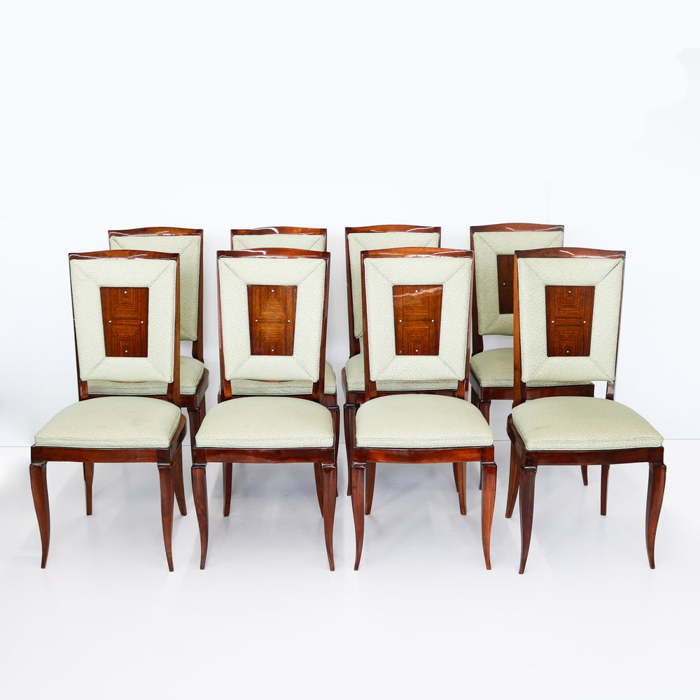 Set of Eight Dining Chairs by Jules Leleu, France 1940's