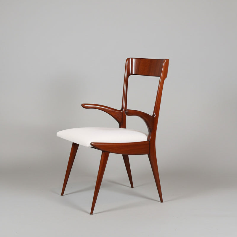 Set of Eight Dining Armchairs, Italy 1950&