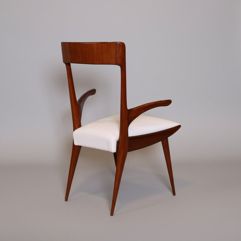Set of Eight Dining Armchairs, Italy 1950&