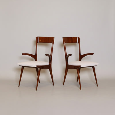 Set of Eight Dining Armchairs, Italy 1950's
