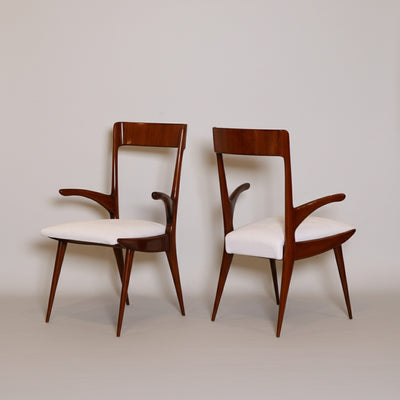 Set of Eight Dining Armchairs, Italy 1950's