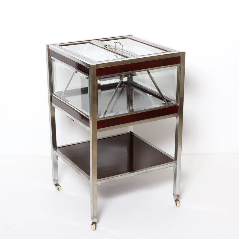 Lawyers Coffin - Bar Cabinet, with retractable shelf.
