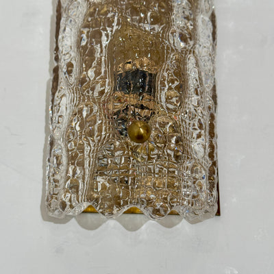 Pair of Carl Fagerlund art glass sconces for Orrefors. Sweden, c1960's